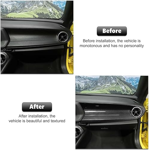 Miniatura 2 de RT-TCZ Kit de cubierta de panel de consola central, marco de medidor, accesorios de decoración interior para Chevrolet Camaro 2016-2022, grano de