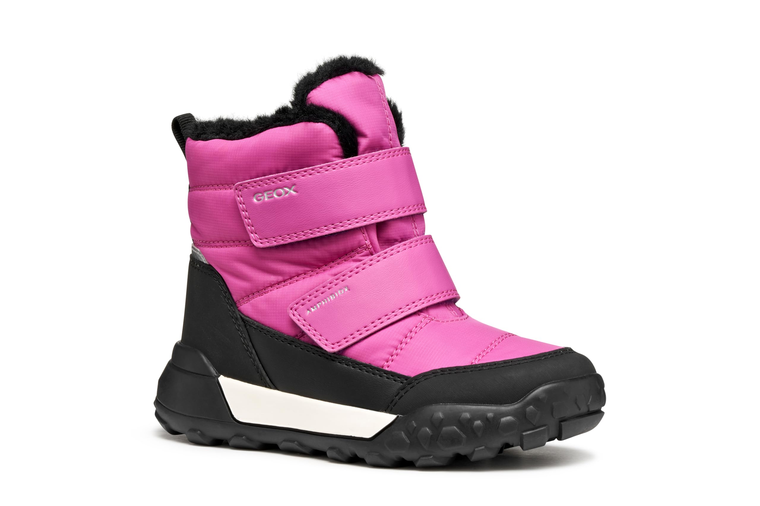 Geox Girls J Trekkyup Girl B Ab Snow Boot, Fuchsia black, 11.5 UK