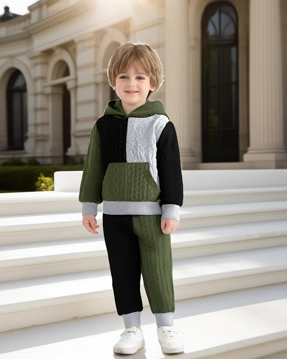 Toddler Baby Boy Clothes Fall Winter Outfits Long Sleeve Hooded Sweatshirt Tops Pant Set 2pcs Little Boy Clothing