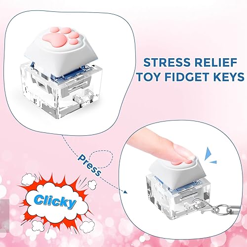 Miniatura 4 de Juguetes para ansiedad con teclado, llavero con teclado, juguetes de descompresión con teclado, botón, alivio del estrés, regalos para adultos y