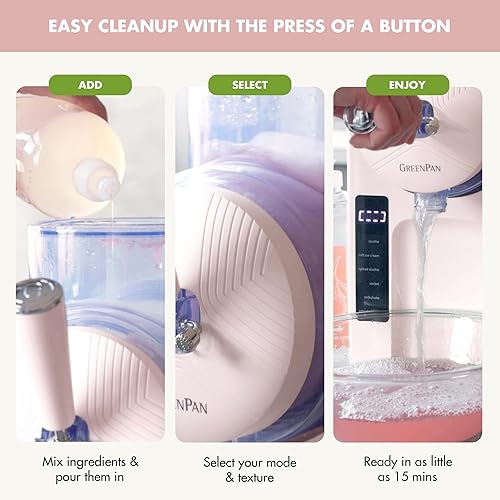Miniatura 10 de GreenPan Máquina de helados helados y máquina de bebidas congeladas, servicio suave, granizado, batidos y cócteles, no necesita congelador, 15 en 1,