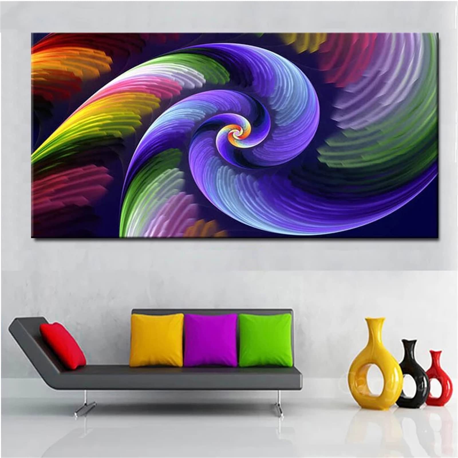 DIY zestawy do malowania diamentami 5D, pełne wiertło diamentowy obraz dla dorosłych i dzieci, kryształ górski haftowanie obrazy do dekoracji ścian domu - 70 x 140 cm / 27 x 55 cali (kolor abstrakcyjny)