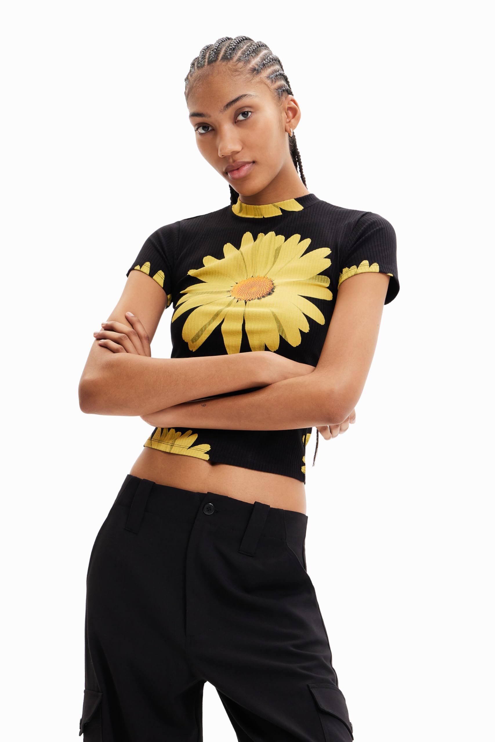 Desigual Women's T-Shirt, Black, M