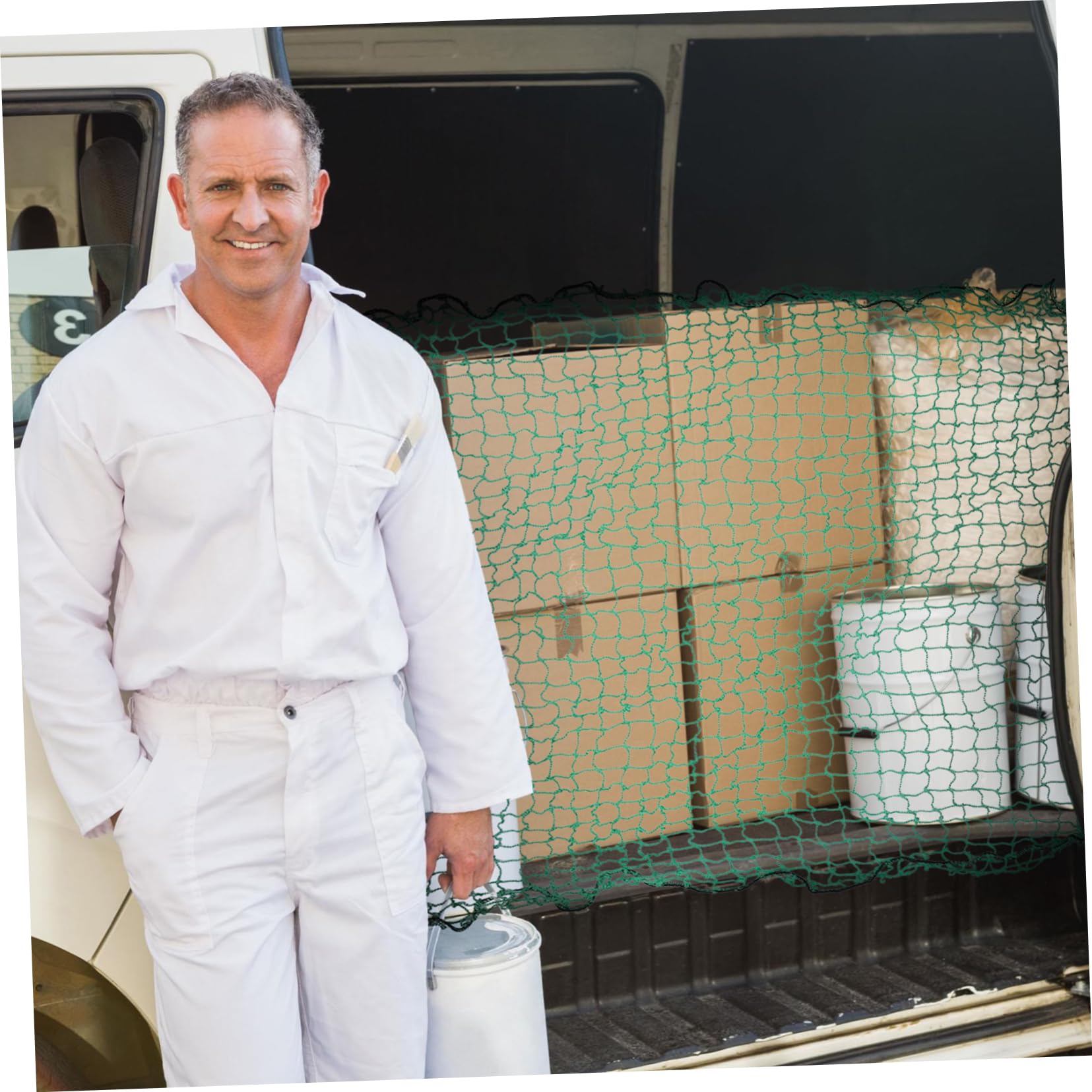 Rete Elastica per 1,5 X 2 M Copertura Sicura per Carichi e Bagagli per Auto e Camion Accessorio Resistente e Regolabile per e Trasporti