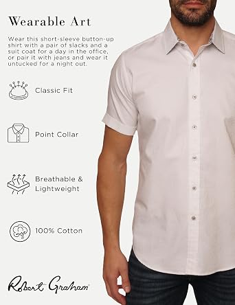 Robert Graham Men's Windsor Short Sleeve Woven Button Down Shirt