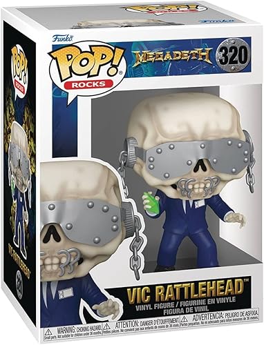 Miniatura 2 de POP Rocks Megadeath - Figura de vinilo Vic Rattlehead Funko (empaquetada con funda protectora de caja compatible), multicolor, 3.75 pulgadas