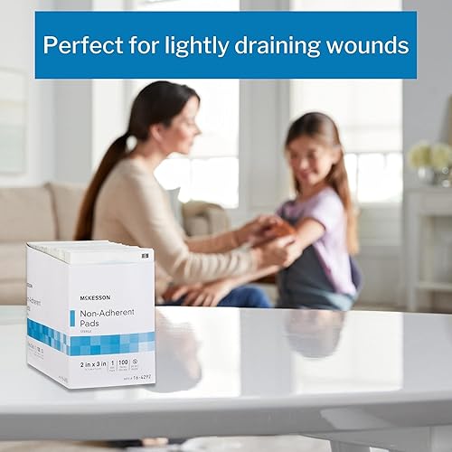 Miniatura 5 de McKesson Apósitos no adherentes, estériles, nailonpoliéster, 3 x 4 pulgadas, 100 unidades, 1 paquete