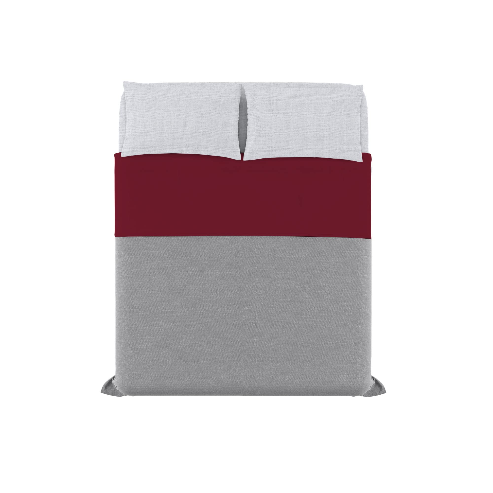MB HOME ITALY Trendy Chic Bed Set, Burgundy, Double, Bordeaux, Queen-size bed - Image 3