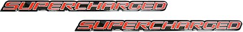 Emblemas de aluminio supercargados rojos compatibles con Chevy Corvette Dodge Hot Rod Street Chevy Impala Ss Harley Davidson Camaro Range Rover Ford
