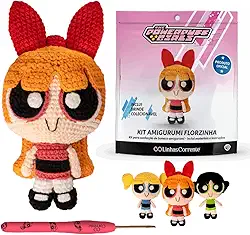 Kit Amigurumi Meninas Superpoderosas Crochê Agulha Costura | Personagens Completos Colecionável | Produto Licenciado Oficial (Florzinha)