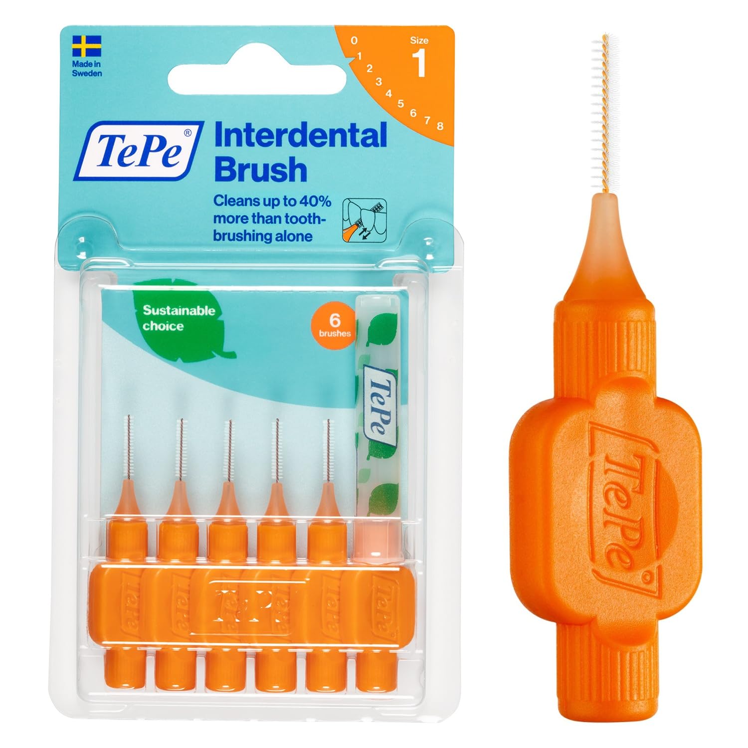 TEPE Blister 0.45 MM - TURUNCU Diş Arayüz Fırçası (1 x 6 Adet)
