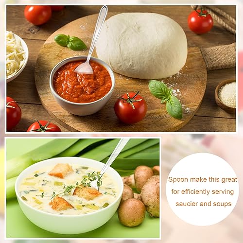 Miniatura 5 de Juego de 24 utensilios desechables de plástico para servir, incluye 18 cucharas de servir, tenedores, pinzas y 6 servidores de plástico para tartas,