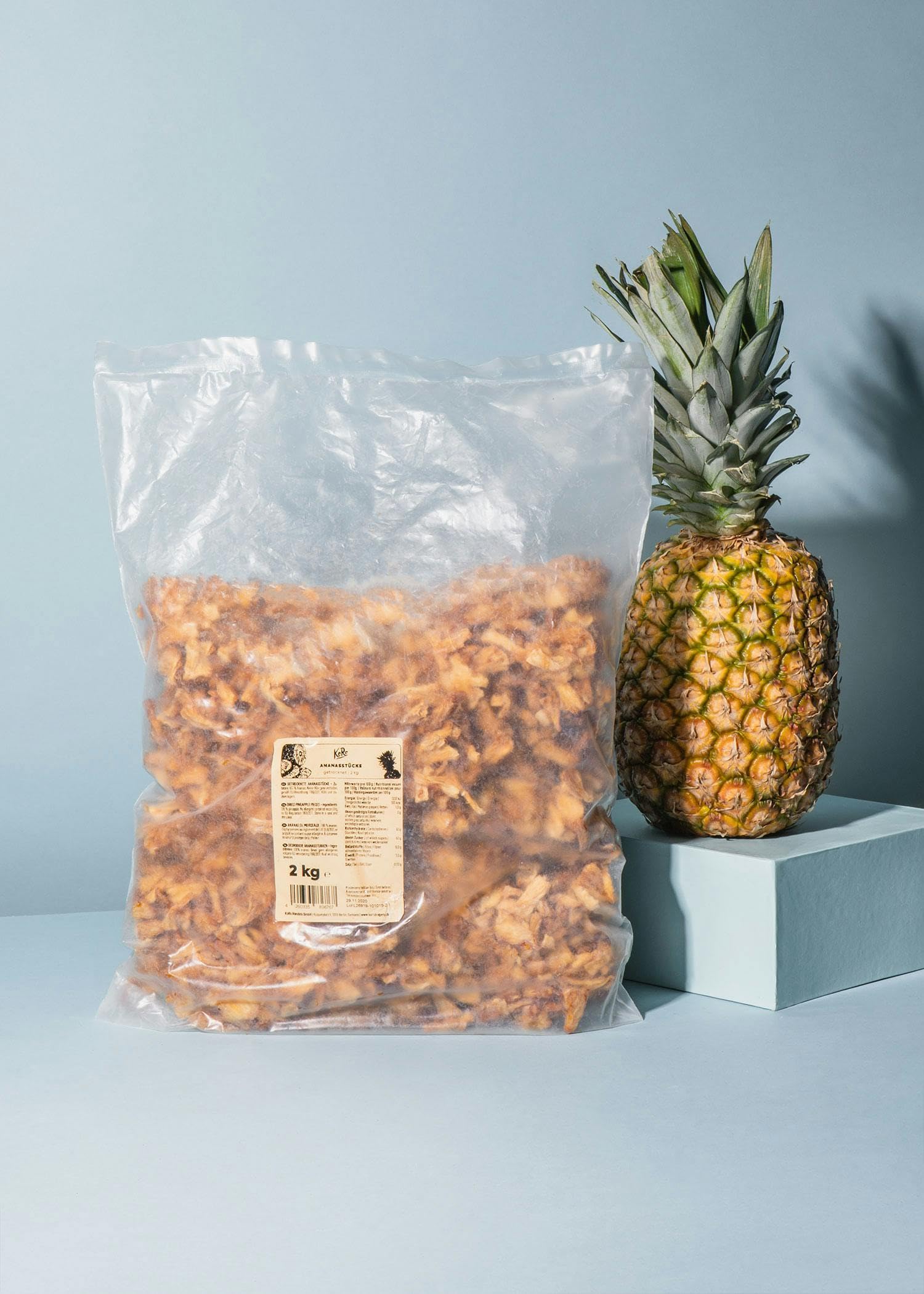 KoRo - Ananas essiccato a pezzetti 2 kg - Frutta disidratata senza additivi - Senza zuccheri aggiunti* e senza solfiti