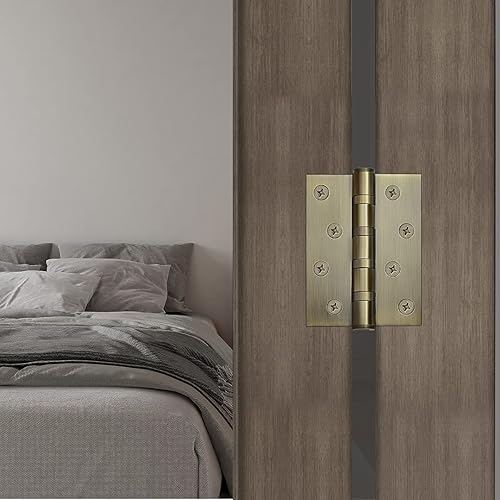 Miniatura 7 de 4-inch Antique Brass Door Hinges,4''×3''Oil-Rubbed Bronze Door Hinge,3Pack Stainless Steel Thickened Door Hinges.