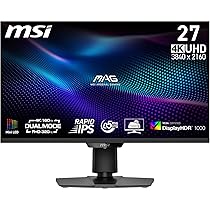 MSI MAG 274UPDF E16M Monitor Gaming 27″ 4K UHD, pannello Rapid IPS 3840 x 2160, tempo di risposta 0,5 ms, DisplayHDR 1000, Mini-LED, Dual-Mode, HDMI 2.1, DP 1.4a, USB-C (15W PD)