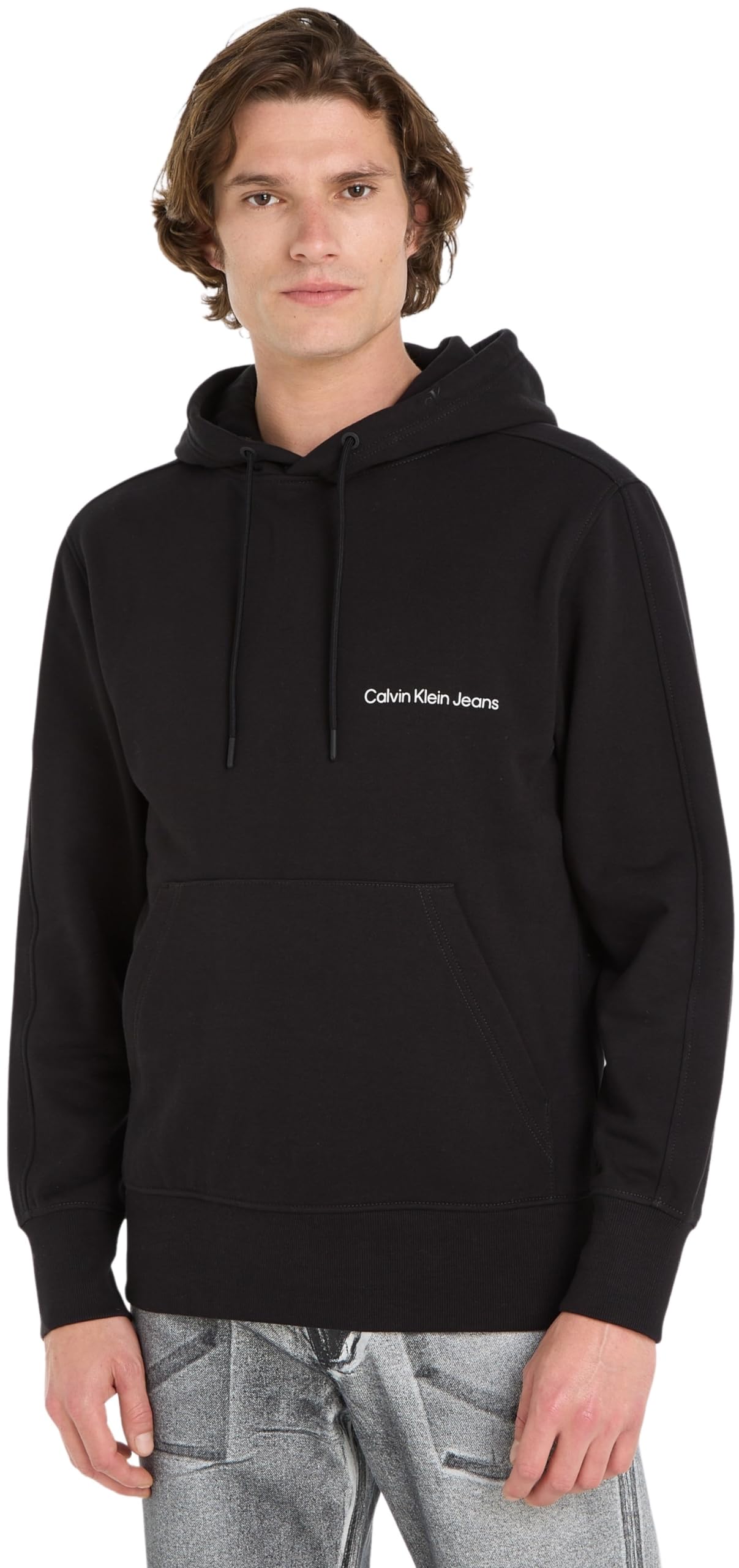 Calvin Klein Jeans Men Institutional Hoodie Hoodies Black, XS