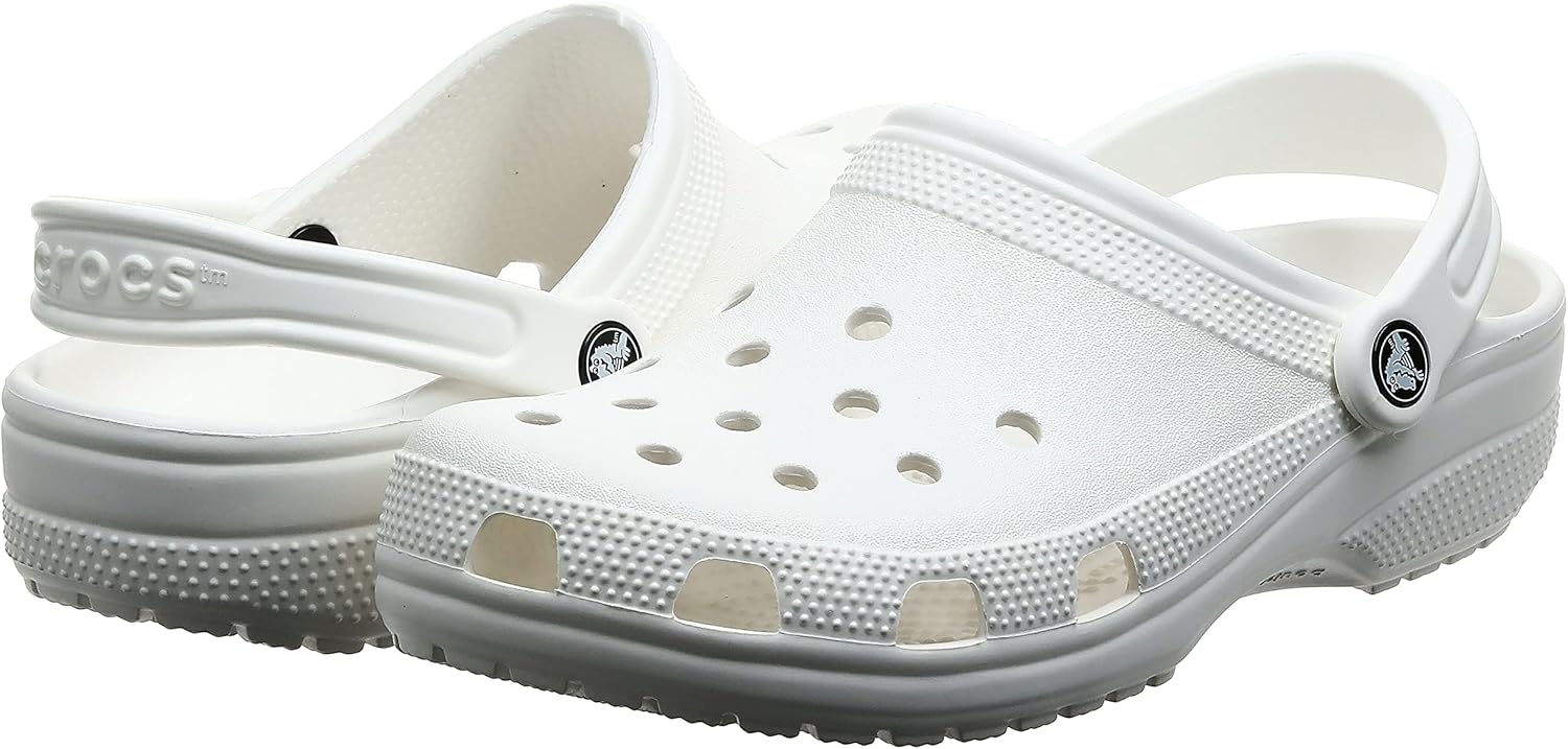 Crocs Unisex-Adult Classic Clogs 9 Women/7 Men White