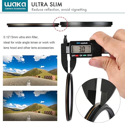 Miniatura 4 de waka Filtro UV MC de 2.283in - Filtro ultra delgado de 16 capas de protección ultravioleta multicapa para lente de cámara Canon Nikon Sony DSLR