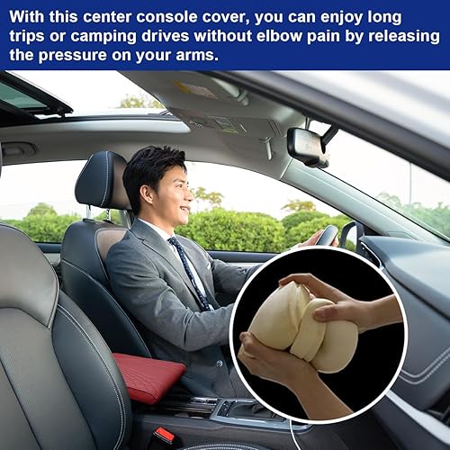 Miniatura 6 de Ziciner Funda para consola central de automóvil, de 12.6 x 8.5 pulgadas, de espuma viscoelástica, almohadilla de protección para reposabrazos