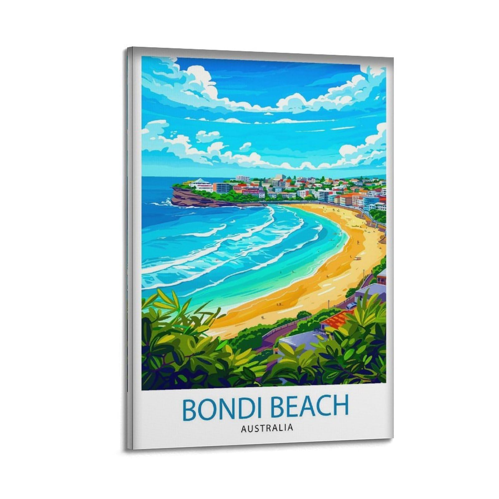 xiaoxiaoshen Bondi Beach Sydney Travel Australia L Canvas Poster Wall Art Prints Room Aesthetic Murals Bedroom And Living Decorations 20x30inch(50x75cm)