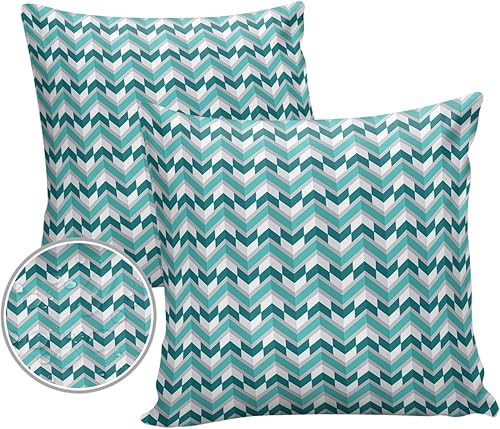 Miniatura 8 de Juego de 2 fundas de almohada impermeables para sofá, fundas de almohada decorativas de círculo geométrico, arte abstracto, de 18 x 18 pulgadas,