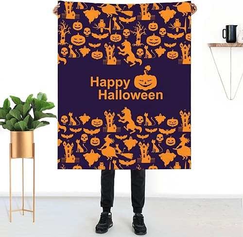 Manta de Halloween para mujer, suave manta de forro polar de verano, lavable, manta ligera de viaje para sofá, cama, sillón durante todas las