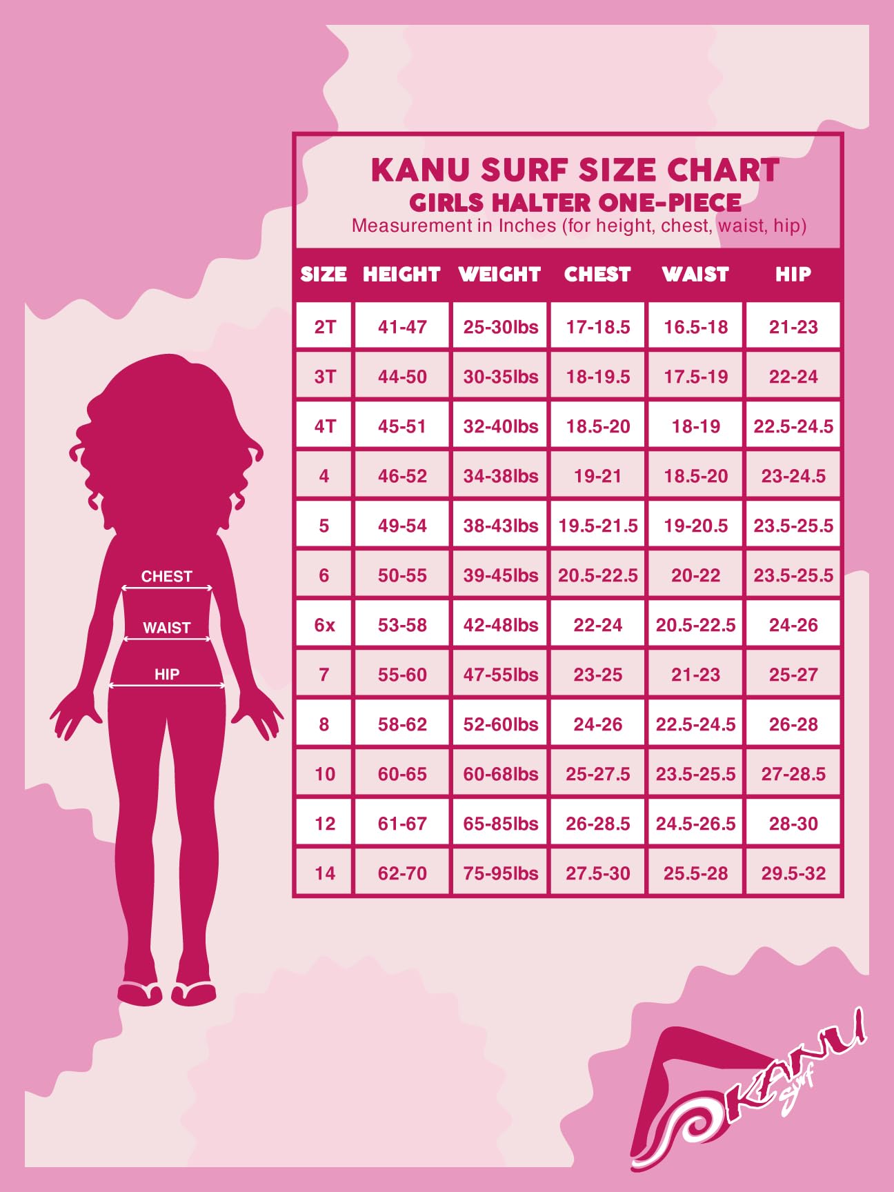Kanu Surf Daisy Beach Sport 1-Piece Swimsuit Costume Intero Bambine e Ragazze