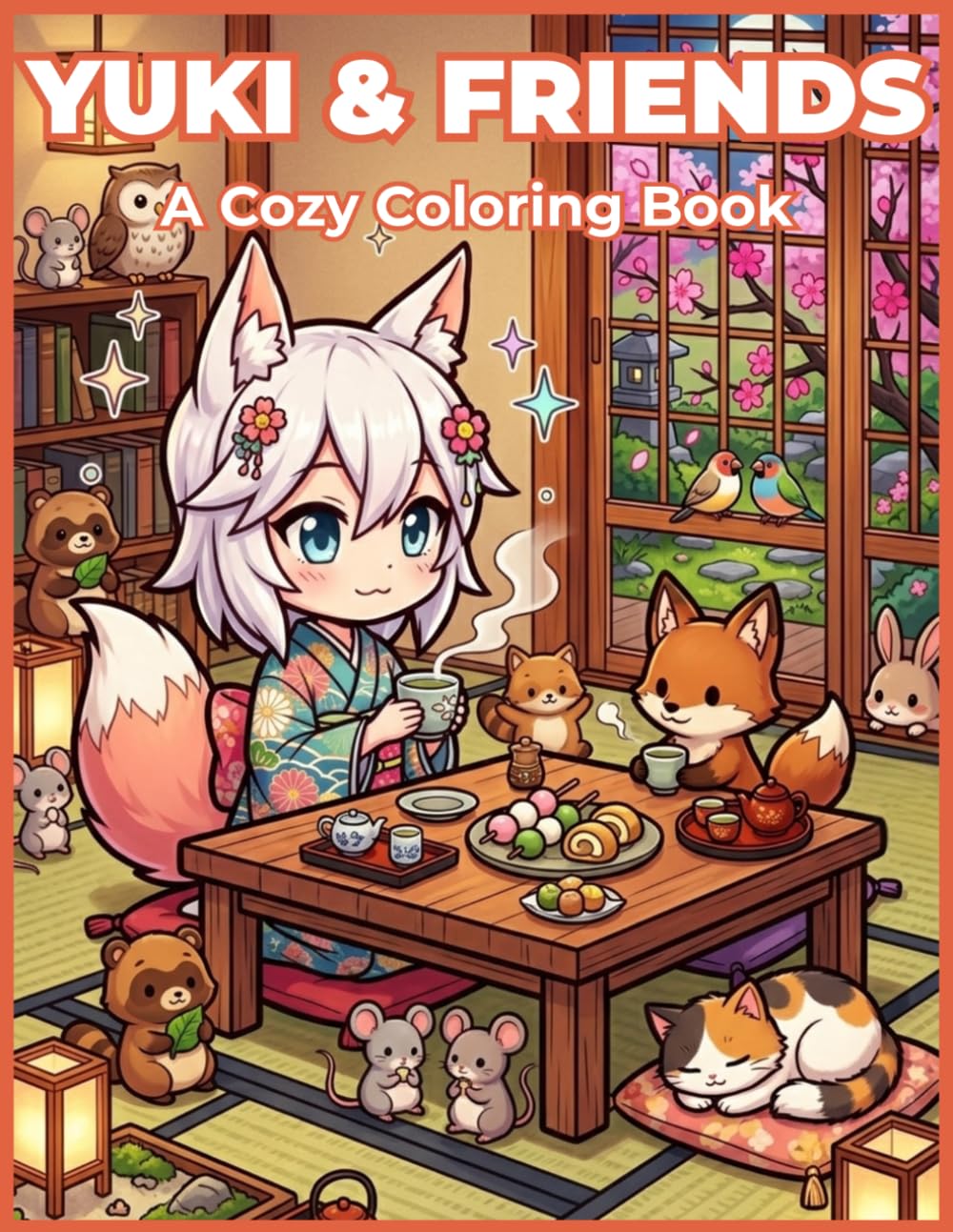 Yuki & Friends: Cozy Coloring Book for Adults, Teens, and Children Featuring Super Cute Kawaii Animal Characters with Hygge Anime Designs for Relaxation (Cozy Kawaii Coloring)