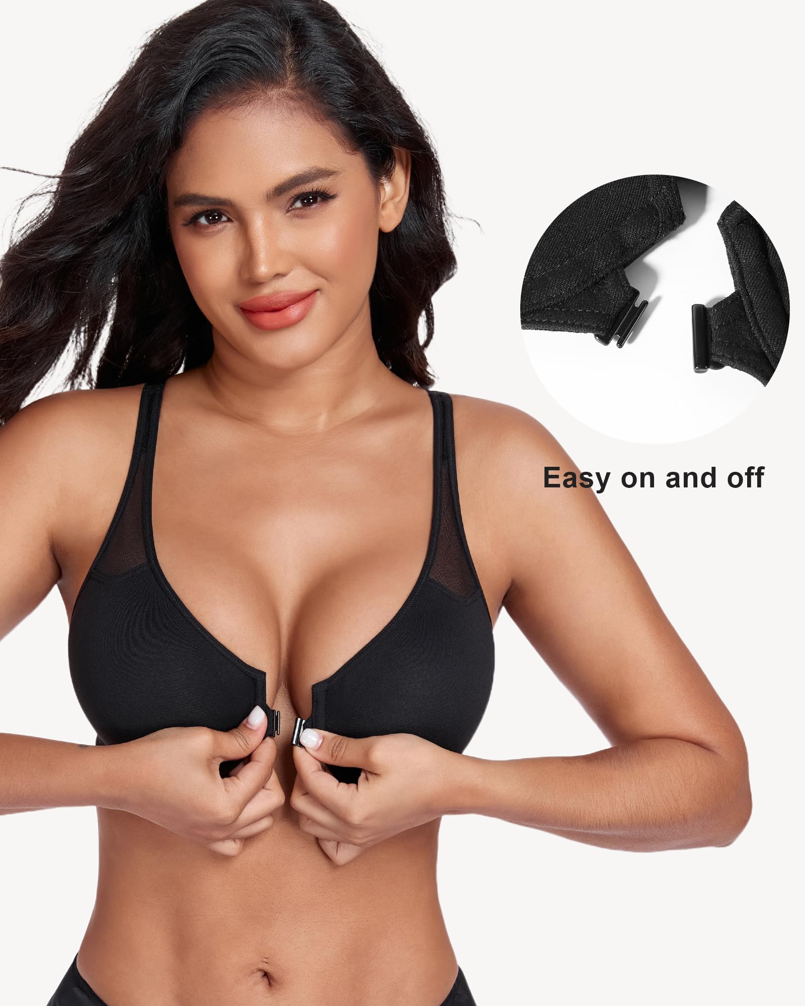 DotVol Reggiseno con Chiusura Frontale, Coppe morbide e Ferretto per Donna da Indossare Tutti i Giorni Minimizer Taglie Grandi Intimo Comodo