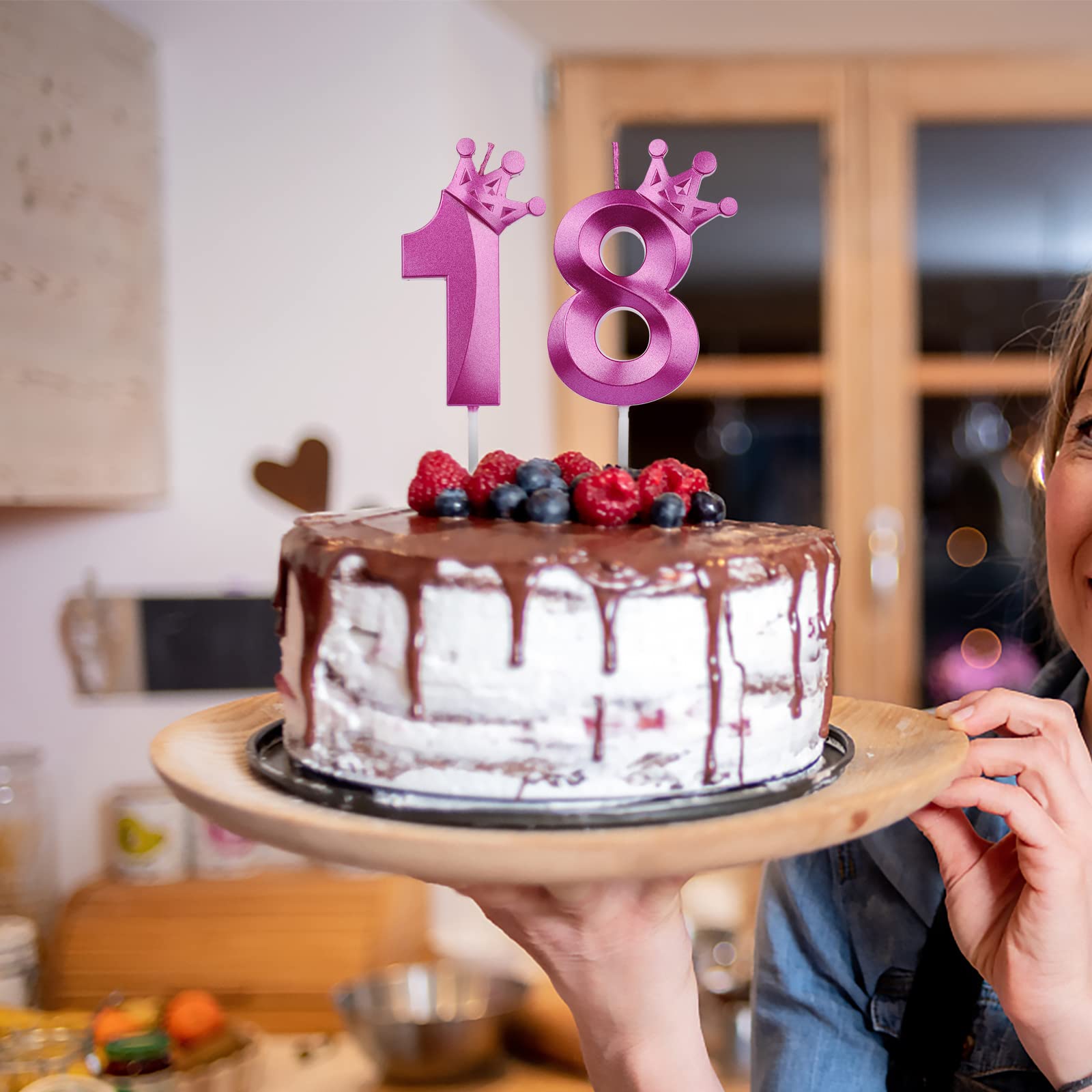 7,8cm Candela con Numero di compleanno Grande Candela con Numero per