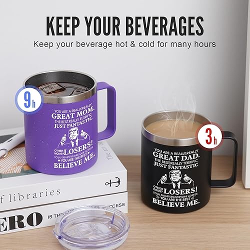 Miniatura 2 de NOWWISH Regalos de Navidad de hija e hijo, taza de café inspiradora, regalo de cumpleaños para papá, tazas geniales para el día del padre para papá,