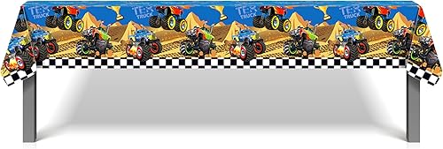 Miniatura 3 de Mantel de plástico desechable de 3 piezas de Monster Truck Party Table Cover de mesa de Monster Machine Table Mantel de plástico para automóviles