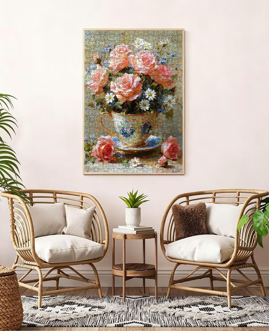 Puzzle 6000 Teile Erwachsene, Rosa Blumen Jigsaw Puzzle 6000 Teile, Impossible Klassische Puzzles, Komplex Herausfordernd Puzzles, Familie Aktivität Spiele, für Wanddekoration und Geschenke BXHZW2-252