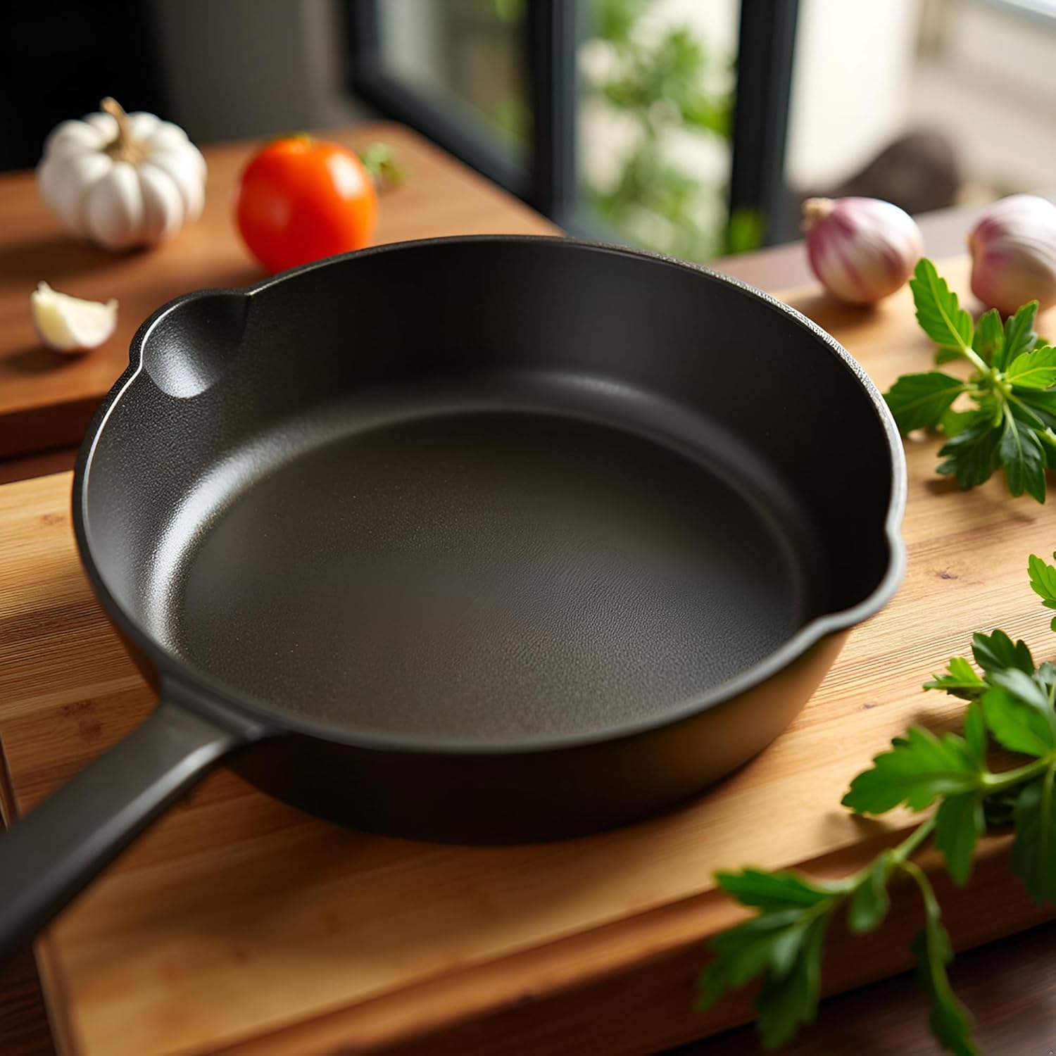 Big Kitchen x Old Mountain Exclusive 8" Pre-Seasoned Cast Iron Skillet Smooth Polished Cooking Surface Frying Pan, Oven Safe, Grill & Stovetop Friendly Cookware (12.5" x 8.5" x 2")