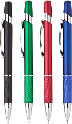 Express Pencils Bolígrafo metálico con acción de clic, tinta de escritura negra (paquete de 4 bolígrafos)