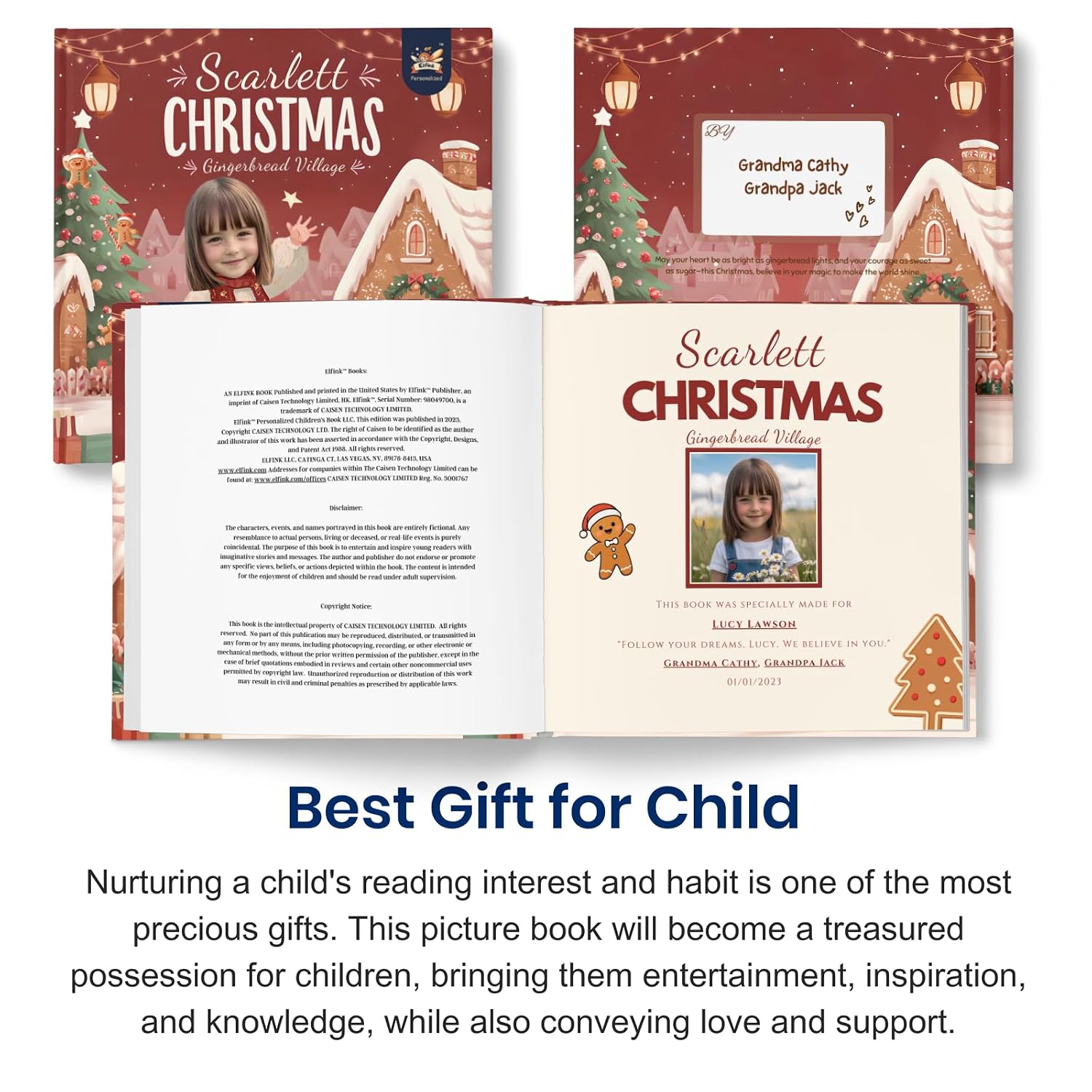 Personalized Children Story Books - Christmas Gingerbread Village - Customized Name & Photo - Baby Gifts - Children Bedtime Story - Birthday and Christmas Keepsake Present for Kids (Soft Cover)