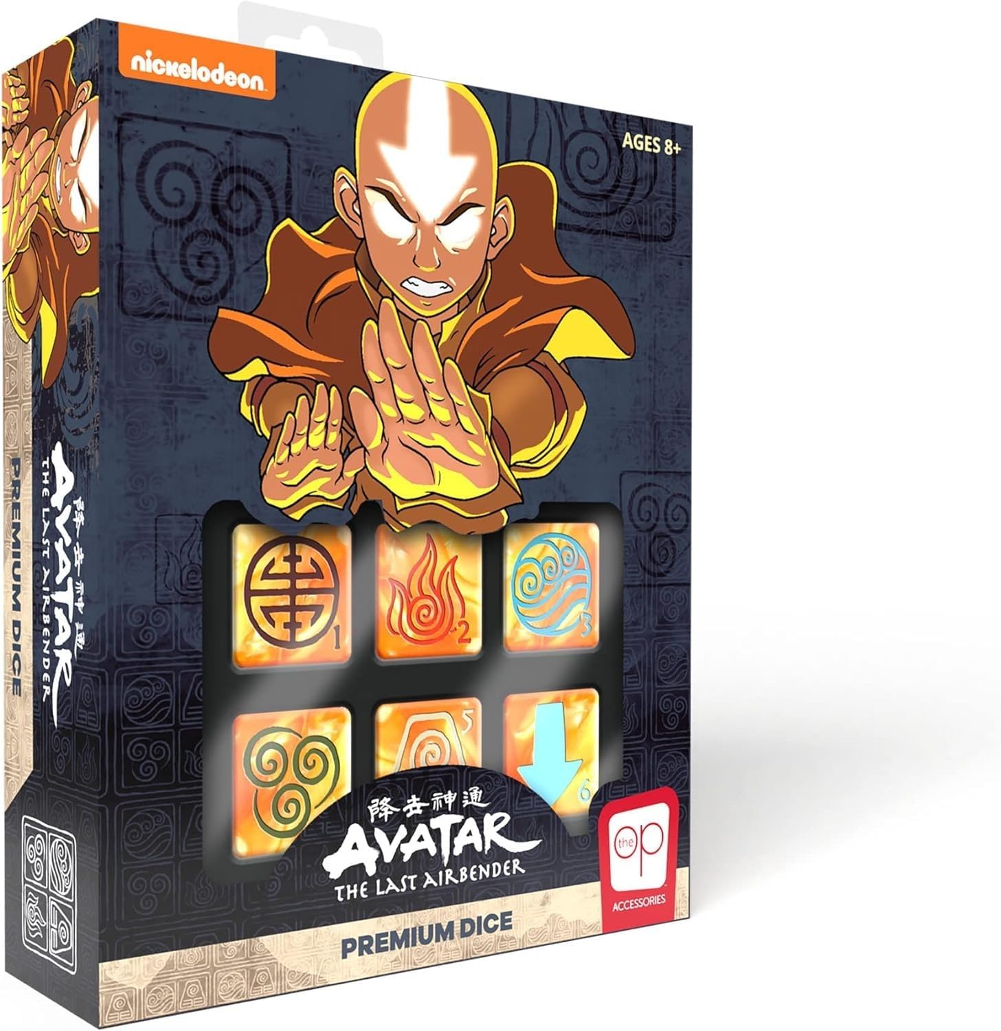 Avatar The Last Airbender Premium Dice Set | Collectible d6 with Custom Tin Case | Officially Licensed 6-Sided Dice, Orange