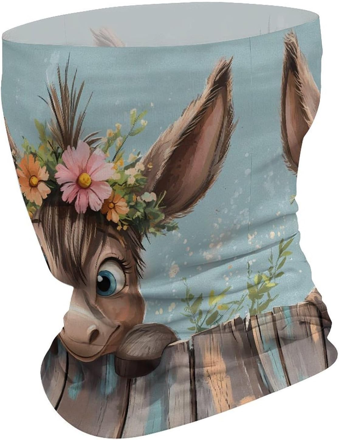 Farmhouse Donkey Floral Face Cover Neck Gaiters for Men Women Sun Protection Mask Scarf Hiking Bandana