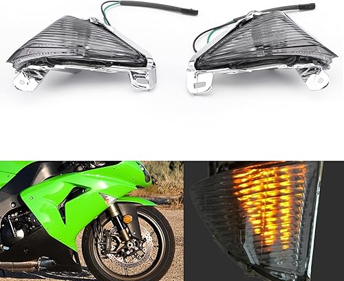 Miniatura 2 de Areyourshop Señales direccionales delanteras para lente para Kawasaki ZX14R 2006-2010, ZX10R 2006-2007, ZX636ZX6R 2005-2010, Ninja 650F 2006-2008,