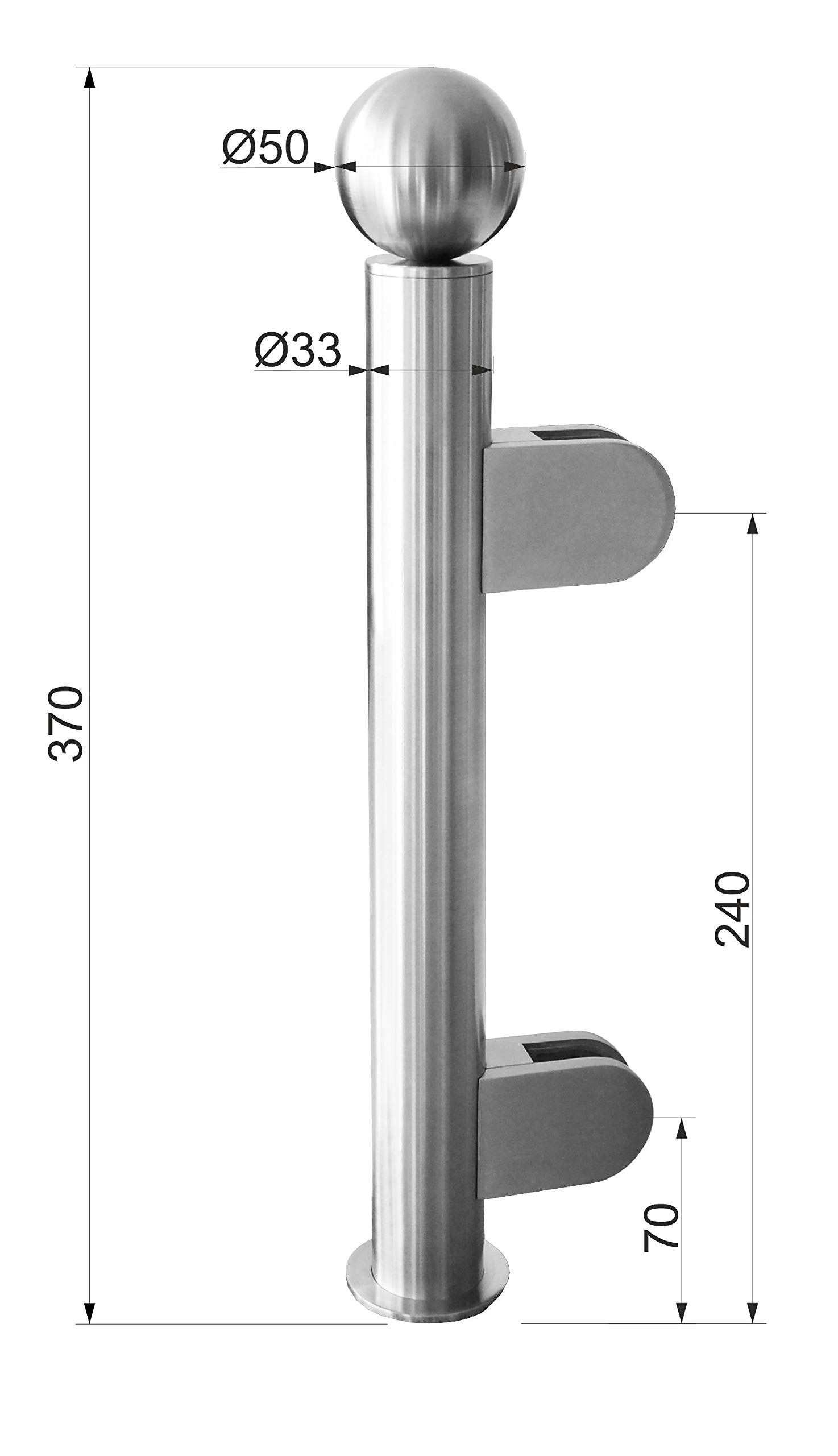 Hustenschutz Spuckschutz Edelstahl Pfosten Thekenaufsatz Glasaufbau Produktion (Model: 21, RS - Rechts)