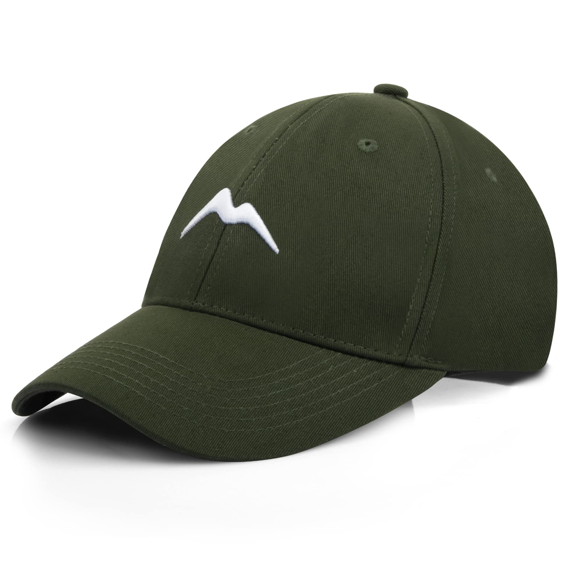 Momoshe Cap Herren Sommer Damen 100% Baumwoll Kappe Verstellbar Atmungsaktiv Einheitsgröße Baseball Bergspitzen Stickerei Sport