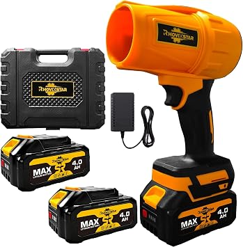Leaf Blower 20V Electric Leaf Blower with Powerful Airflow, for Patio Cleaning, Garage Duster & Car Dryer, As Seen on TV, with 2X 4Ah Batteries