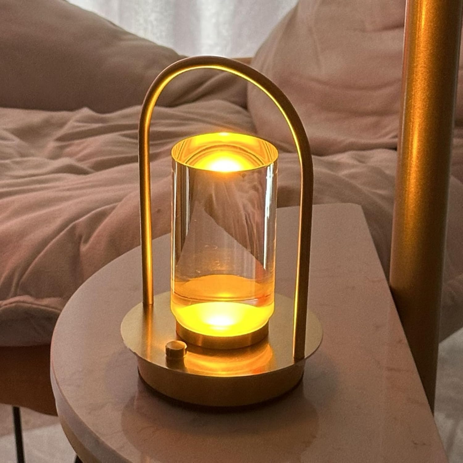 Table Lamp, Modern Metal Rechargeable Cordless Desk Lamp Touch Control 3 Color LED Bedside Lamp for Bedroom Living Room Study Room