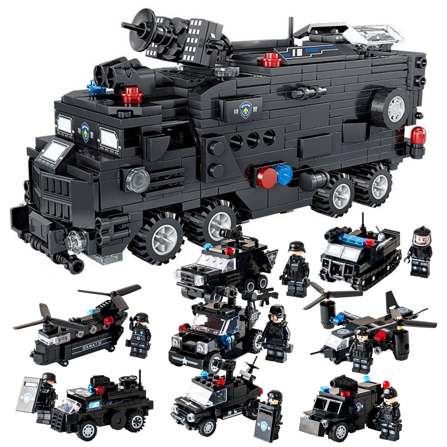 Amazon.co.jp: 車 おもちゃ 組み立て 特殊警察車両 ブロックおもちゃ