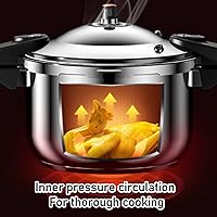 Vista 4 de Olla a presión de acero inoxidable, olla a presión de doble mango de 80 kpa, olla de cocción a presión de gran capacidad, sartén a presión de cocina