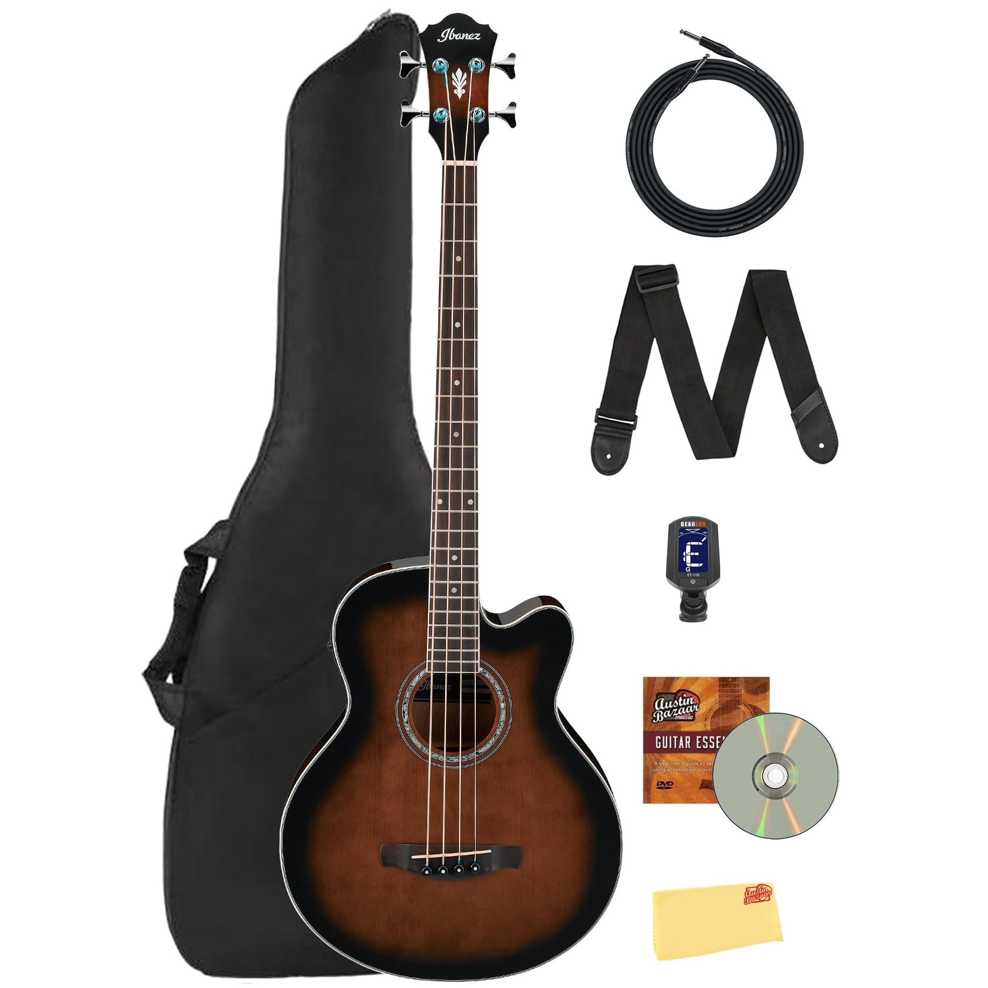 Amazon.com: Ibanez AEB10E Acoustic-Electric Bass Guitar - Dark 