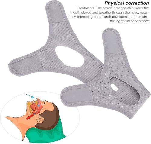 Miniatura 6 de Correas de mandíbula para dormir, correa ligera para ronquidos, correa de barbilla para detener los ronquidos con material de malla para corrección