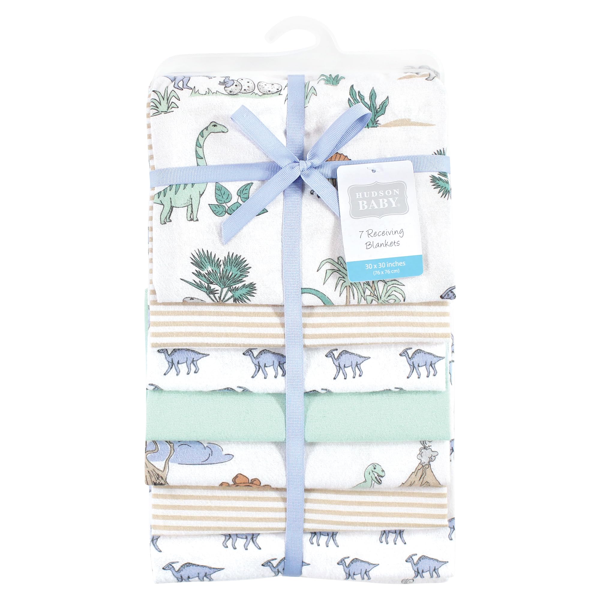 Hudson Baby Paquete de mantas unisex de franela de algodón para bebés, Boy Dino World, talla única