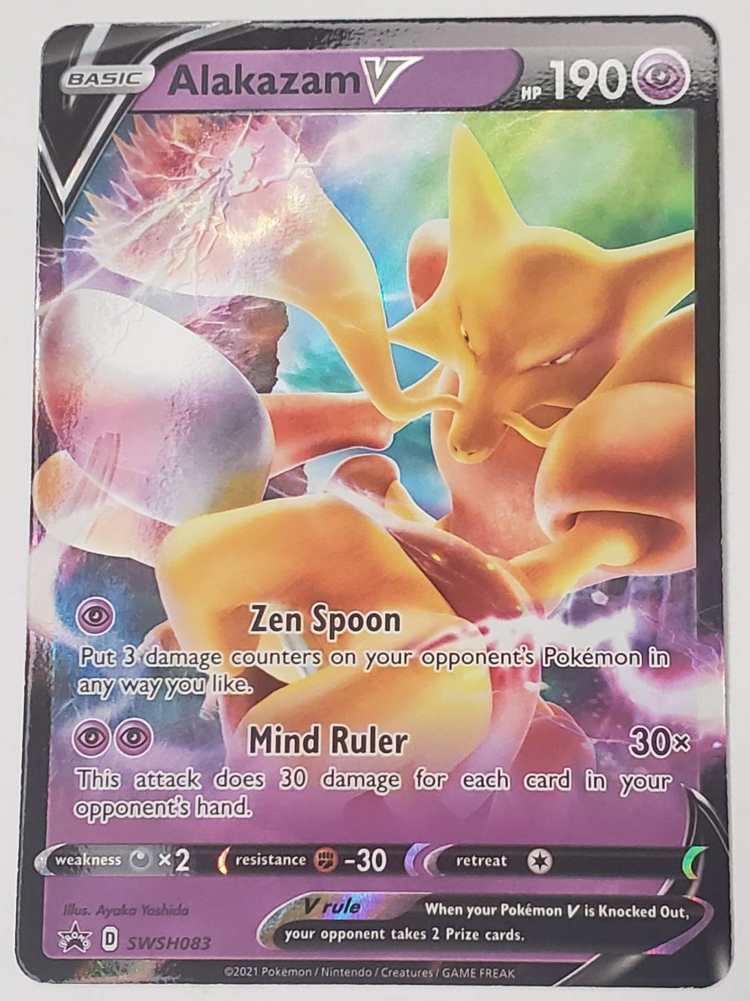 Crystalcommerce Alakazam V - SWSH083 - SWSH Black Star Promos Trading Card - 1 Piece