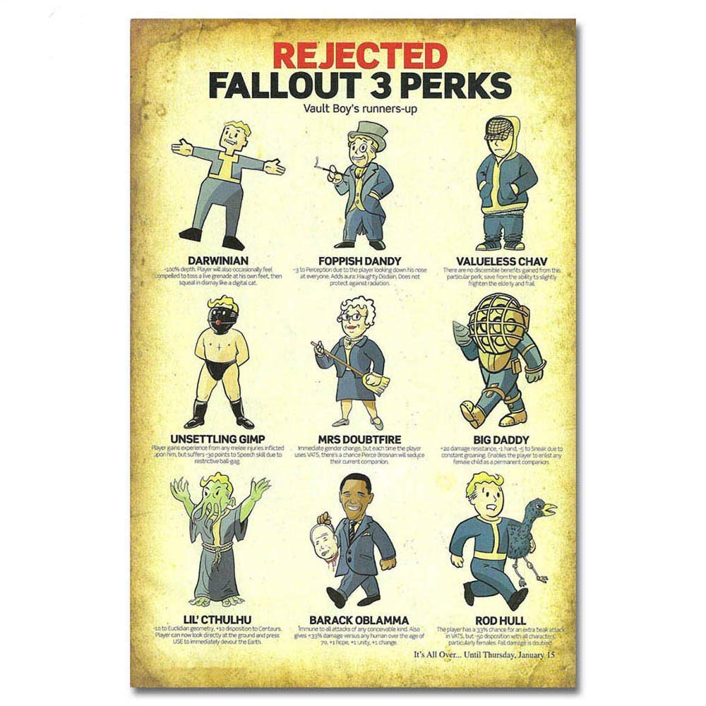 Inga Sign#1048 Rejected Fallout Tin Sign Vintage Wall Postert Birthday Wedd Metal Tin Sign 8X12 Inches